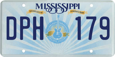 MS license plate DPH179