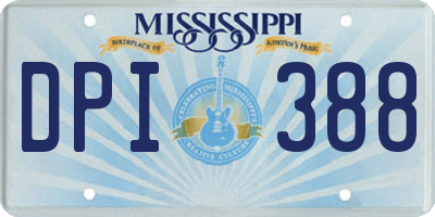 MS license plate DPI388