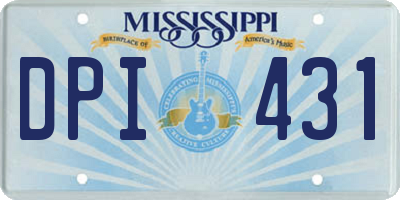 MS license plate DPI431