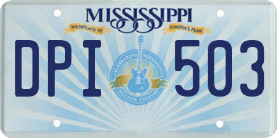 MS license plate DPI503