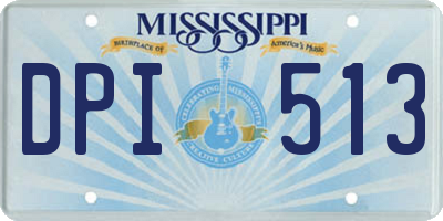 MS license plate DPI513