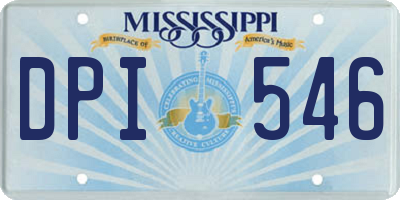 MS license plate DPI546