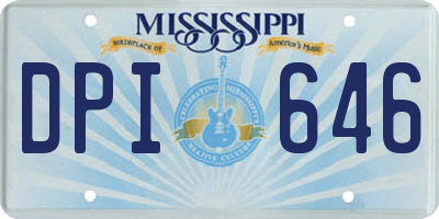 MS license plate DPI646