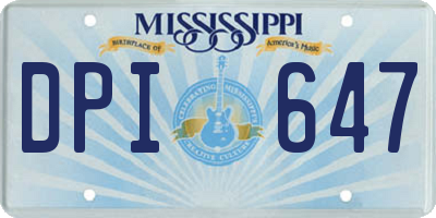MS license plate DPI647