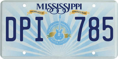 MS license plate DPI785