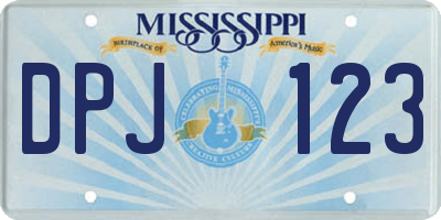 MS license plate DPJ123