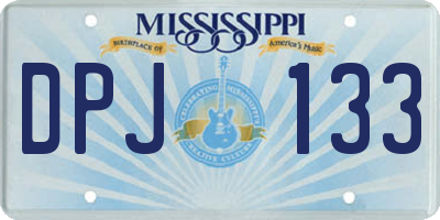 MS license plate DPJ133