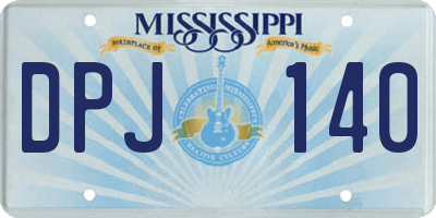 MS license plate DPJ140