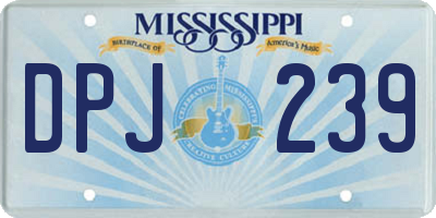 MS license plate DPJ239