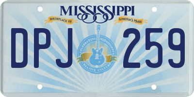 MS license plate DPJ259