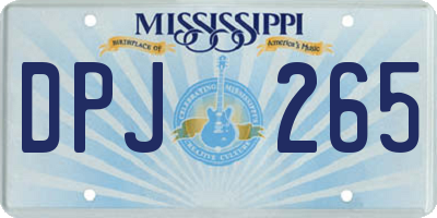 MS license plate DPJ265
