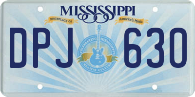 MS license plate DPJ630