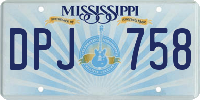 MS license plate DPJ758