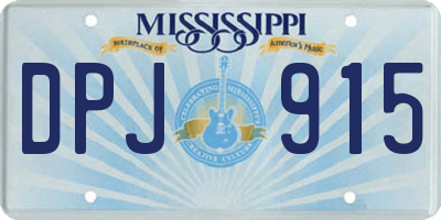 MS license plate DPJ915