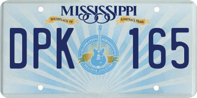 MS license plate DPK165