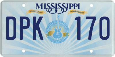 MS license plate DPK170