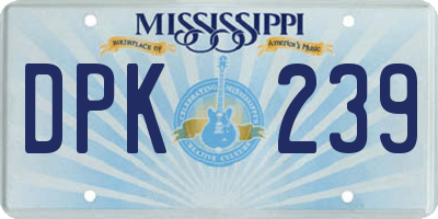 MS license plate DPK239