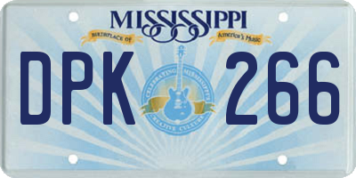 MS license plate DPK266