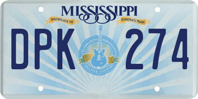 MS license plate DPK274