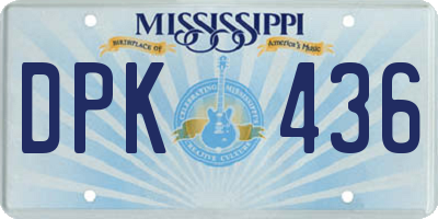 MS license plate DPK436