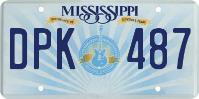 MS license plate DPK487
