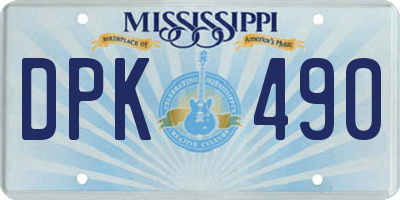MS license plate DPK490