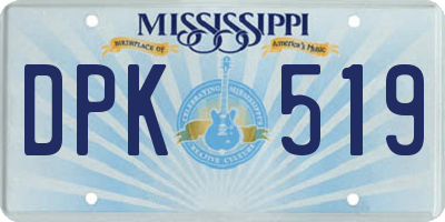 MS license plate DPK519