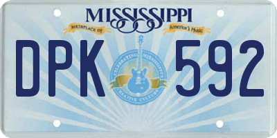 MS license plate DPK592