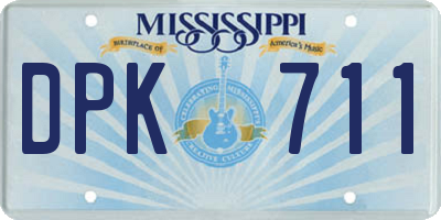 MS license plate DPK711