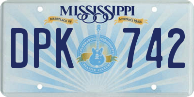 MS license plate DPK742