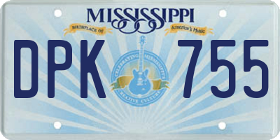 MS license plate DPK755
