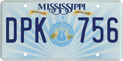 MS license plate DPK756