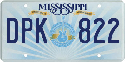 MS license plate DPK822