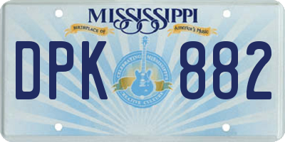 MS license plate DPK882
