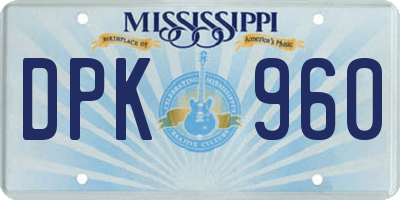 MS license plate DPK960