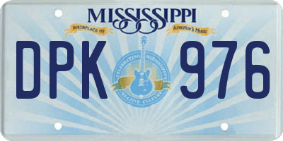 MS license plate DPK976