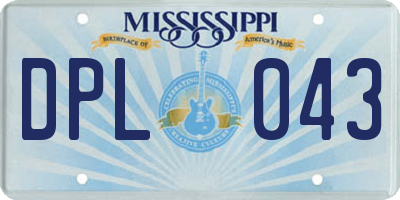 MS license plate DPL043
