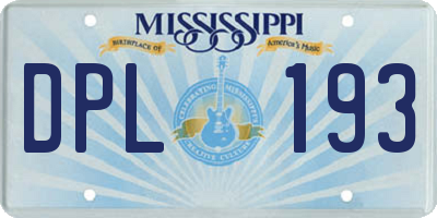 MS license plate DPL193