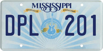 MS license plate DPL201