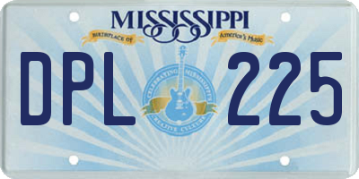 MS license plate DPL225
