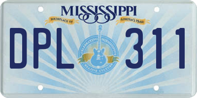 MS license plate DPL311