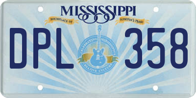 MS license plate DPL358