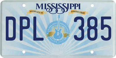 MS license plate DPL385