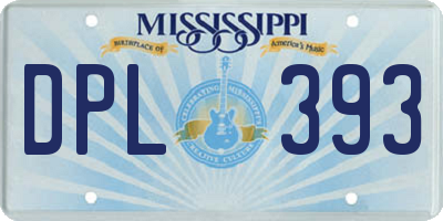 MS license plate DPL393