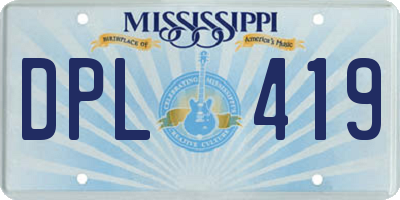 MS license plate DPL419