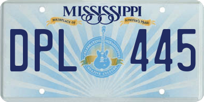 MS license plate DPL445