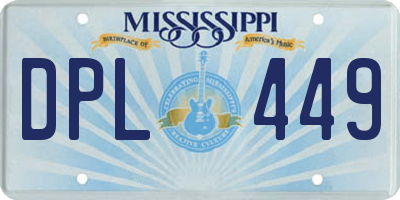 MS license plate DPL449