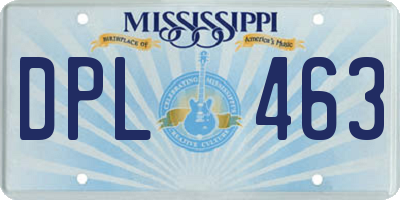 MS license plate DPL463