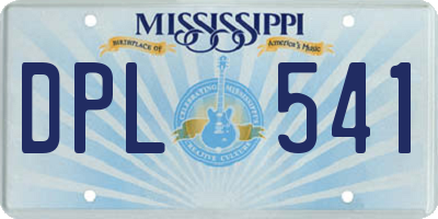 MS license plate DPL541