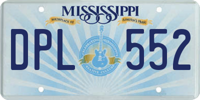 MS license plate DPL552